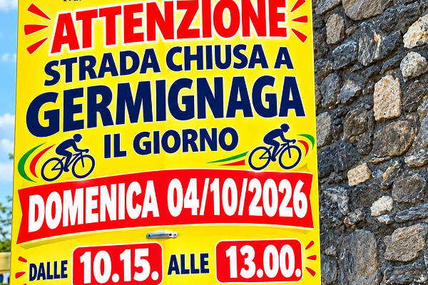 Straße gesperrt wegen Radrennen Germignaga